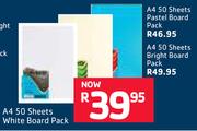 A4 50 Sheets White Board Pack