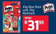Pritt Glue Stick-43g With 20g Multipack