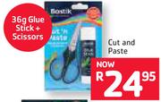 Bostik Cut & Paste Glue Stick-36g + Scissors