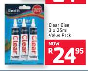 Bostik Clear Glue Value Pack-3x25ml