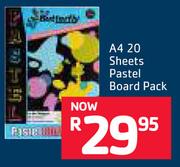 Butterfly A4 20 Sheets Pastel Board Pack