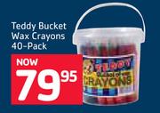 Teddy Bucket Wax Crayons 40-Pack