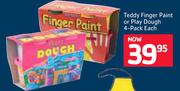 Teddy Finger Paint Or Play Dough 4 Pack-Each