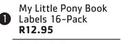 My Little Pony Book Labels 16-Pack