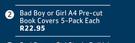Bad Boy Or Girl A4 Pre-Cut Book Covers 5-Pack-Each