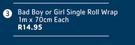 Bad Boy Or Girl Single Roll Wrap 1m x 70cm-Each