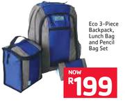 Eco 3-Piece Backpack/Lunch Bag & Pencil Bag Set
