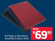A5 Page-A-Day Diary Assorted Colours-Each