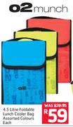 02 Much 4.5Ltr Foldable Lunch Cooler Bag Assorted Colours-Each