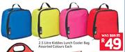 02 Much 2.5Ltr Kiddies Lunch Cooler Bag Assorted Colours-Each