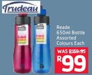Trudeau Reade 650ml Bottle Assorted Colours-Each