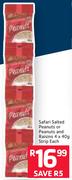 Safari Salted Peanuts Or Peanuts & raisins Strip-4 x 40g Each