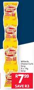 Willards Cheese Curls Strip-4 x 14g