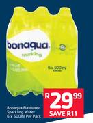 Bonaqua Flavoured Sparkling Water-6 x 500ml Per Pack