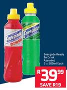 Energade Ready To Drink Assorted-6 x 500ml Each