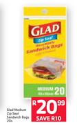 Glad Medium Zip Seal Sandwich Bags-20s