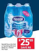 Nestle Pure Life Still Or Sparkling Mineral Water-6 x 500ml Per Pack