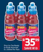 Oros Ice Tea Ready To Drink Assorted-6 x 300ml Per pack
