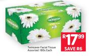 Twinsaver Facial Tissue Assorted-180s Each