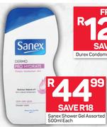 Sanex Shower Gel Assorted-500ml Each