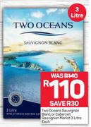 Two Oceans Sauvignon Blanc Or Cabernet Sauvignon Merlot-3Ltr Each