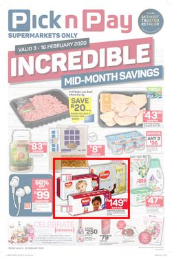 Pick n Pay Western Cape : Incredible Mid-Month Savings (3 Feb - 16 Feb 2020), page 1
