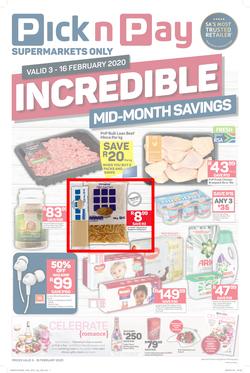 Pick n Pay Western Cape : Incredible Mid-Month Savings (3 Feb - 16 Feb 2020), page 1