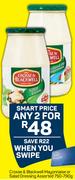Crosses & Blackwell Mayonnaise Or Salad Dressing Assorted-For Any 2 x 750/790g
