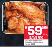PnP Marinated Chicken Braai Portions (Lemon & Herb Or BBQ)-Per Kg