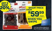 Pnp Sliced Beef Biltong Or Beef Dorewors-150g Each