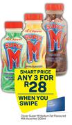 Clover Super M Medium Fat Flavoured Milk Assorted-For Any 3 x 300ml
