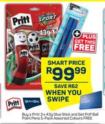 Pritt Glue Stick-3 x 43g
