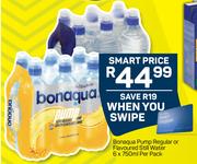 Bonaqua Pump Regular Or Flavoured Still Water-6 x 750ml Per Pack