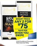Lindt Excellence Chocolate Slab Assorted-For Any 2 x 100g