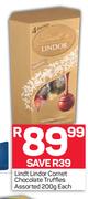 Lindt Lindor Cornet Chocolate Truffles Assorted-200g Each