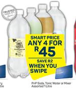 PnP Soda Tonic Water Or Mixer Assorted-For Any 4 x 1L