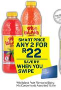 Wild Island Fruit Flavoured Dairy Mix Concentrate Assorted-For Any 2 x 1L