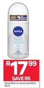 Nivea Roll-On Assorted-50ml Each