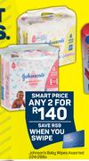 Johnson's Baby Wipes Assorted-For Any 2 x 224/288s