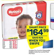 Huggies Dry Comfort Disposable Nappies Assorted Jumbo Pack-Per Pack