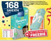 Pampers Active Baby Dry Disposable Nappies Value Pack Assorted-Per Pack