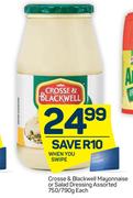 Crosse & Blackwell Mayonnaise Or Salad dressing (Assorted)-750/790g Each