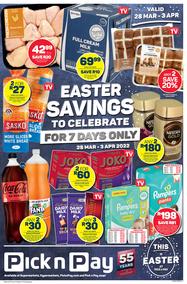 Pick n Pay Western Cape : Easter Savings (28 March - 03 April 2022)