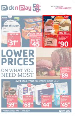 Pick n Pay KZN : Lower Prices On What You Need Most (23 May - 04 Jun 2017), page 1