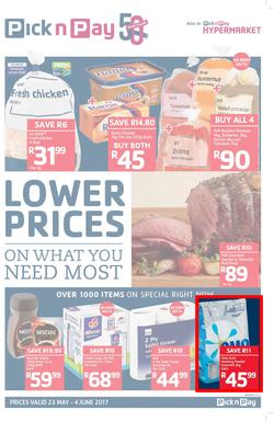 Pick n Pay KZN : Lower Prices On What You Need Most (23 May - 04 Jun 2017), page 1