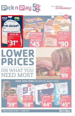 Pick n Pay KZN : Lower Prices On What You Need Most (23 May - 04 Jun 2017), page 1