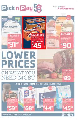 Pick n Pay KZN : Lower Prices On What You Need Most (23 May - 04 Jun 2017), page 1