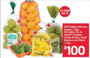 PnP Golden Delicious Apples 1.5kg, Avocados 4s, Oranges Family Pocket, Small Bananas and Pears 1.5kg