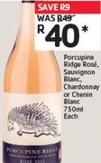 Porcupine Ridge Rose, Sauvignon Blanc, Chardonnay or Chenin Blanc 750ml Each