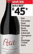 Ken Forrester Petit Pinotage Rose,Chenin Cabernet Sauvignon or Pinotage 750ml Each